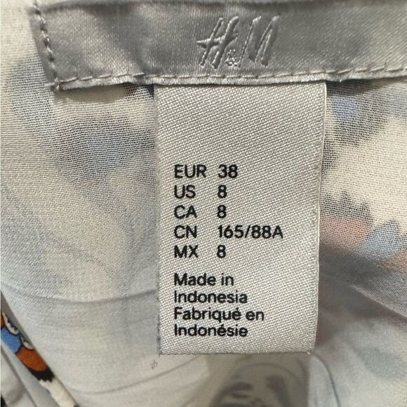 H&M white chiffon strappy floral cami shell top size 8 NWOT - Picture 4 of 6